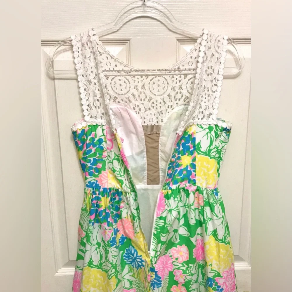 Lilly Pulitzer Reagan Dress Hibiscus Stroll - Picture 14 of 16